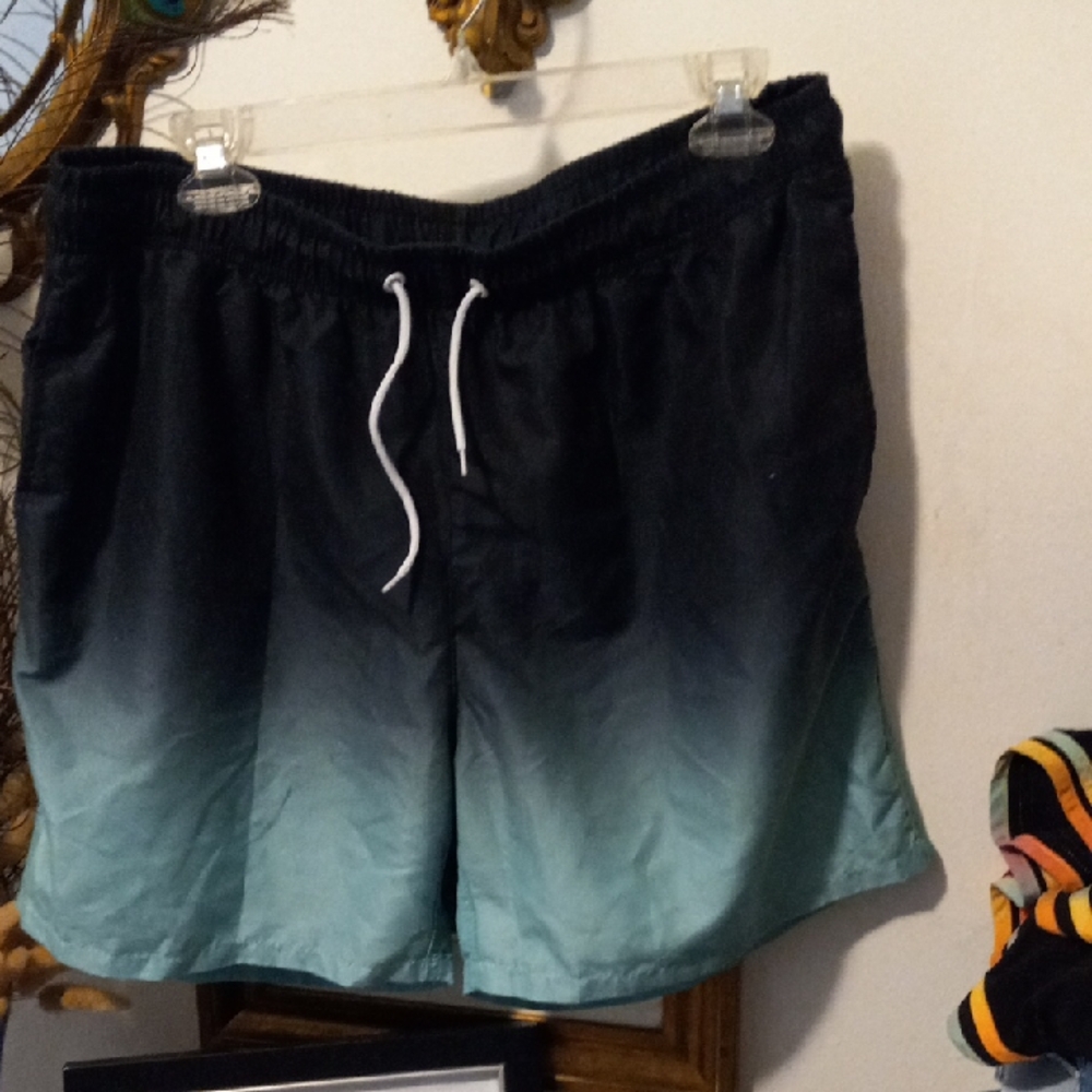 Gradient Black and Green Men's Swim Shorts, Truncks